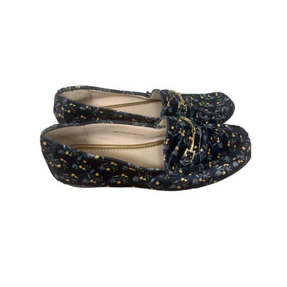 CAbi Carnaby loafer floral blue velvet Horsebit shoes #6005 sz 9.5 - Picture 3 of 7